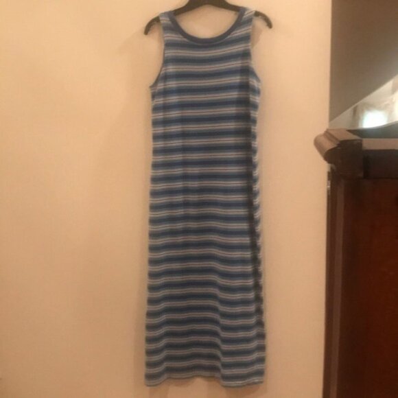💙✨ Vintage The Limited Blue & White Striped Sleeveless Maxi Dress | Size M - Picture 2 of 8